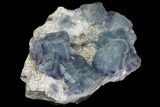 Multicolored Fluorite Crystals on Quartz - China #149746-2